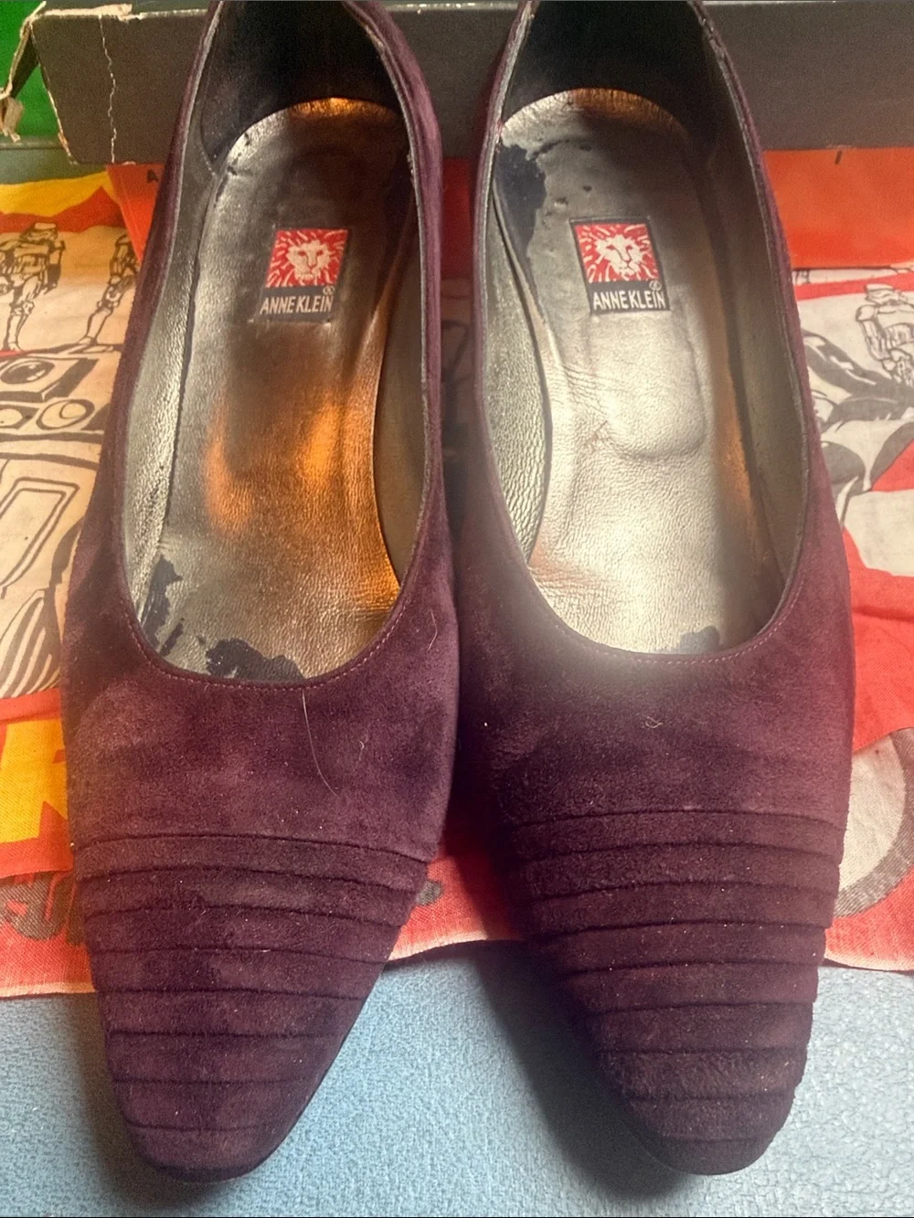 Anne Klein Plum Suede Pointed Toe Pumps